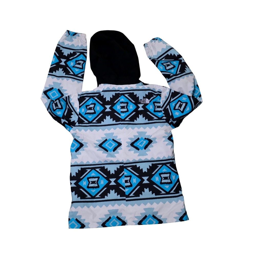 The North Face Girls Southwestern Print Hooded Jacket Sz 10/12 Blue Black White - Picture 2 of 10
